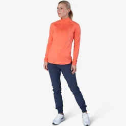 Bogeys & Birdies W Mid Layer LS Zip Röd Coral Discount