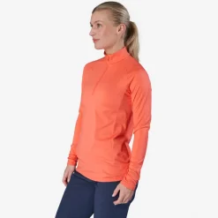 Bogeys & Birdies W Mid Layer LS Zip Röd Coral Discount