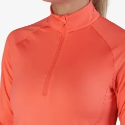 Bogeys & Birdies W Mid Layer LS Zip Röd Coral Discount