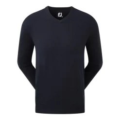 FootJoy Wool Blend V-Neck Blå Navy Discount