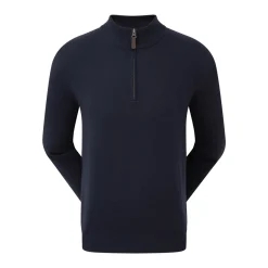 FootJoy Wool Blend 1/2 Zip Blå Navy Online