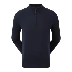 FootJoy Wool Blend 1/2 Zip Blå Navy Online