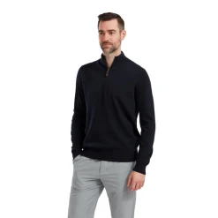 FootJoy Wool Blend 1/2 Zip Blå Navy Online