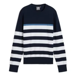 Puma W Resort Stripe Sweater Deep-Navy-White-Glow