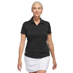 Adidas W Solid Performance Short Sleeve Polo Shirt Svart Black Discount
