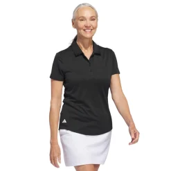 Adidas W Solid Performance Short Sleeve Polo Shirt Svart Black Discount