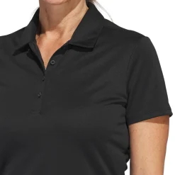 Adidas W Solid Performance Short Sleeve Polo Shirt Svart Black Discount
