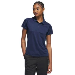 Adidas W Solid Performance Short Sleeve Polo Shirt Blå CollegiateNavy Discount
