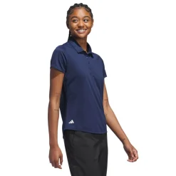 Adidas W Solid Performance Short Sleeve Polo Shirt Blå CollegiateNavy Discount