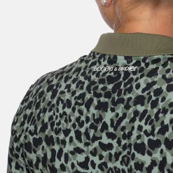Bogeys & Birdies W Tech Hidden Button Pique AOP Svart Clover Green/Black Outlet