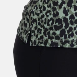 Bogeys & Birdies W Tech Hidden Button Pique AOP Svart Clover Green/Black Outlet