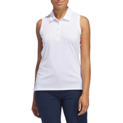 Adidas W Ultimate Solid Sleeveless Polo Shirt Vit White