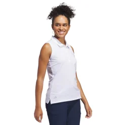 Adidas W Ultimate Solid Sleeveless Polo Shirt Vit White
